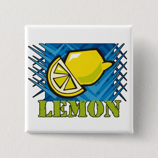 Spiky Lemon Vierkante Button 5,1 Cm (Voorkant)
