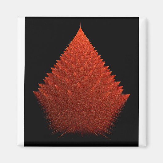 Spiky Red "Tree" fractal met spikes Magneet (Voorkant)