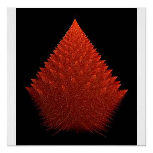 Spiky Red "Tree" fractal met spikes Perfect Poster (Voorkant)