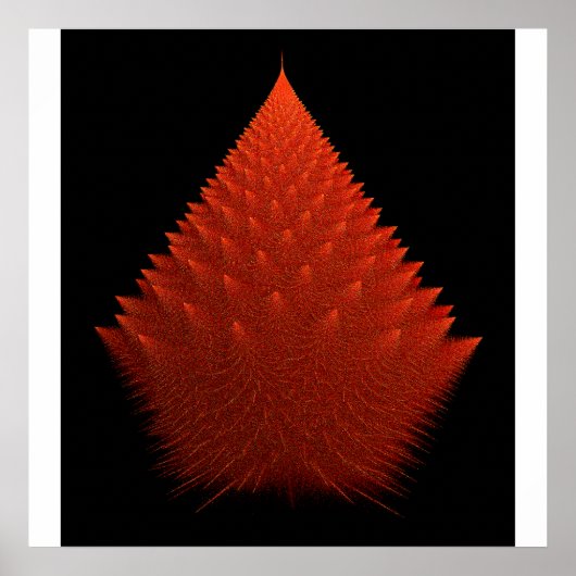 Spiky Red "Tree" fractal met spikes Poster (Voorkant)