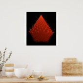 Spiky Red "Tree" fractal met spikes Poster (Keuken)