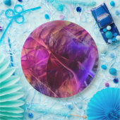 Spiky Shiny Faux Glass Texture Abstract Design Papieren Bordje (Feest)