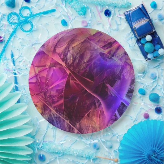 Spiky Shiny Faux Glass Texture Abstract Design Papieren Bordje (Feest)