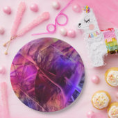 Spiky Shiny Faux Glass Texture Abstract Design Papieren Bordje (Feest)