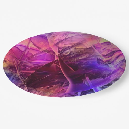 Spiky Shiny Faux Glass Texture Abstract Design Papieren Bordje (Gekanteld)