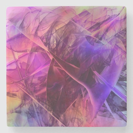 Spiky Shiny Faux Glass Texture Abstract Design Stenen Onderzetter (Voorkant)