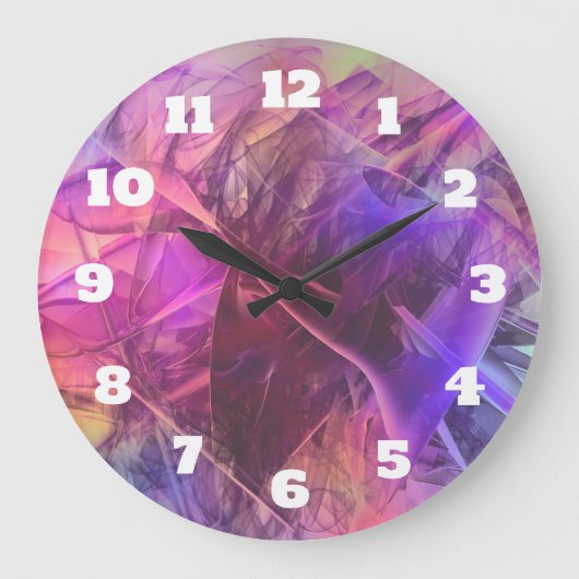 Spiky Shiny Glass scherpt Abstract design Grote Klok (Voorkant)