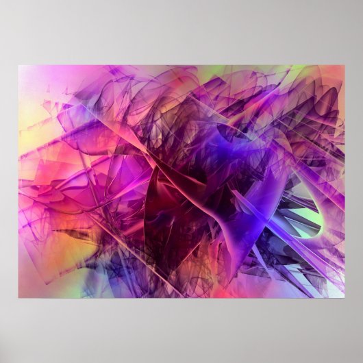 Spiky Shiny Glass scherpt Abstract design Poster (Voorkant)