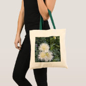 Spiky white dahlias op een canvas tas (Voorkant (product))
