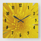 Spiky Yellow Dahlia foto Vierkante Klok (Voorkant)