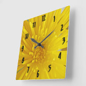 Spiky Yellow Dahlia foto Vierkante Klok (Hoek)