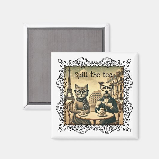 Spill de thee Kat & Hond Magneet (Voorkant / Achterkant)