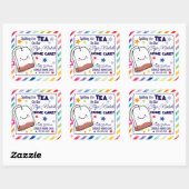 Spill de thee op uitzonderlijke thuiszorg verwijzi vierkante sticker (Vel)