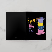 Spill de thee - theedrinker folie wenskaart (Buiten Laag)