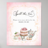 Spill de thee Vrijgezellenfeest advies teken Poster (Voorkant)