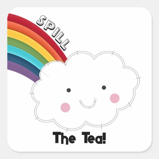 Spill de theewolk en regenboog Sticker (Voorkant)