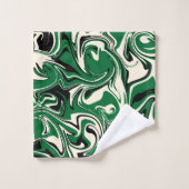 Spill - groen, crème en zwart bad handdoek (Wasdoekje)