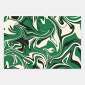 Spill - groen, crème en zwart inpakpapier vel (Voorkant 3)