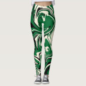Spill - groen, crème en zwart leggings (Voorkant)