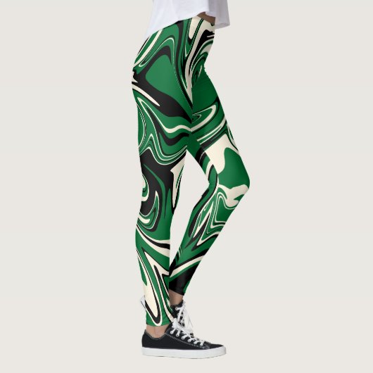 Spill - groen, crème en zwart leggings (Rechts)