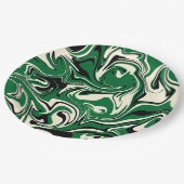 Spill - groen, crème en zwart papieren bordje (Gekanteld)