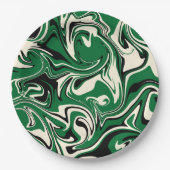 Spill - groen, crème en zwart papieren bordje (Voorkant)