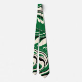 Spill - groen, crème en zwart stropdas (Achterkant)