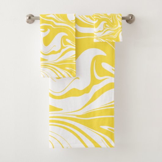 Spill - Lemon Yellow and White Bad Handdoek (Insitu)