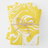 Spill - Lemon Yellow and White Inpakpapier Vel (In situ)