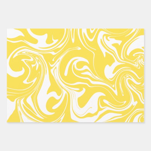 Spill - Lemon Yellow and White Inpakpapier Vel (Voorkant)