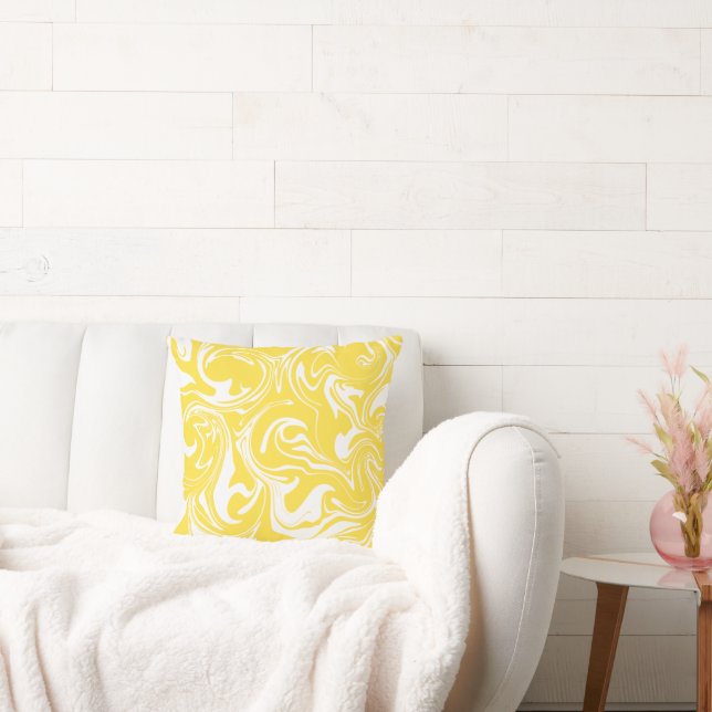 Spill - Lemon Yellow and White Kussen (Bank)