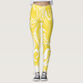Spill - Lemon Yellow and White Leggings (Voorkant)