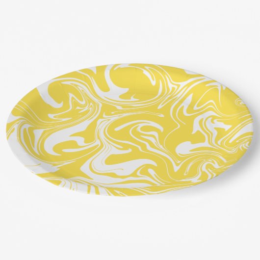 Spill - Lemon Yellow and White Papieren Bordje (Gekanteld)