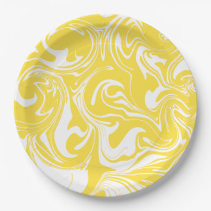 Spill - Lemon Yellow and White Papieren Bordje