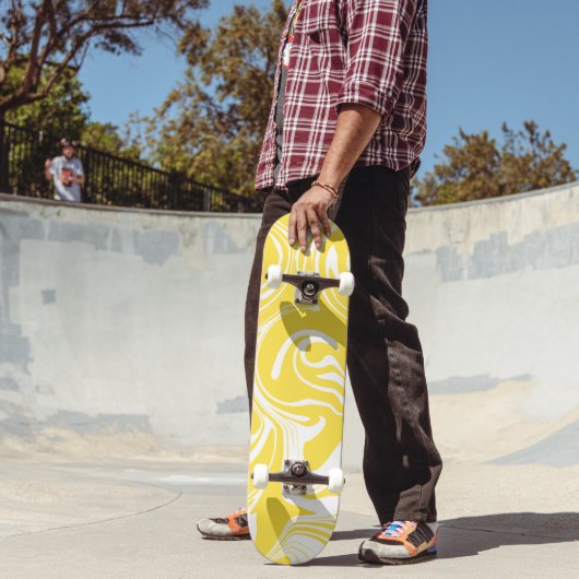 Spill - Lemon Yellow and White Persoonlijk Skateboard (Buiten 2)