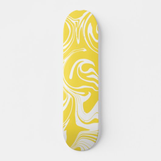 Spill - Lemon Yellow and White Persoonlijk Skateboard (Voorkant)