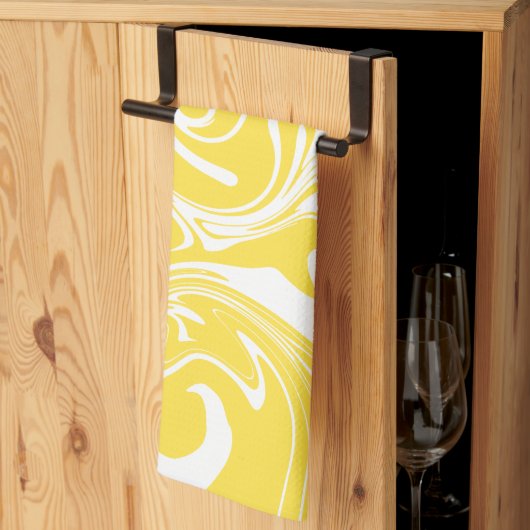 Spill - Lemon Yellow and White Theedoek (Derde Gevouwen)