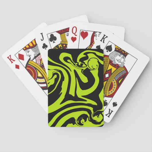 Spill - Lime Green en Black Pokerkaarten (Achterkant)