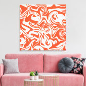 Spill - Oranje en wit Canvas Afdruk (Insitu (Woonkamer))