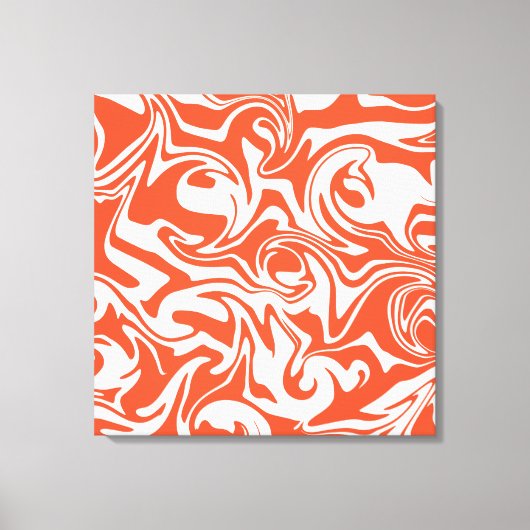 Spill - Oranje en wit Canvas Afdruk (Voorkant)