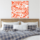 Spill - Oranje en wit Canvas Afdruk (Insitu (Slaapkamer))