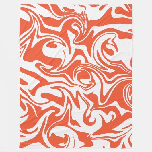 Spill - Oranje en wit Fleece Deken (Voorkant)