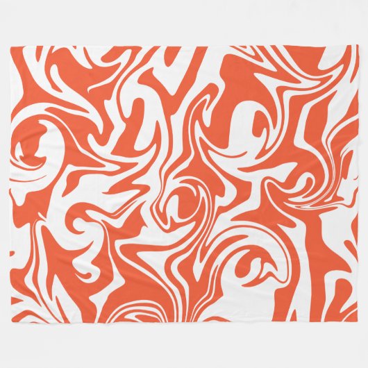 Spill - Oranje en wit Fleece Deken (Voorkant (Horizontaal))