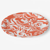 Spill - Oranje en wit Papieren Bordje (Gekanteld)