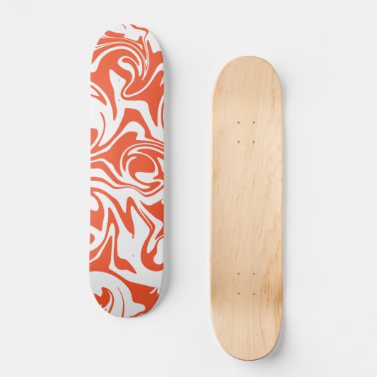 Spill - Oranje en wit Persoonlijk Skateboard (Voorkant)