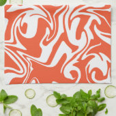 Spill - Oranje en wit Theedoek (Gevouwen)