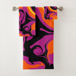 Spill - Oranje, zwart, roze en geel Bad Handdoek