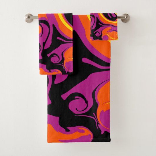 Spill - Oranje, zwart, roze en geel Bad Handdoek (Insitu)