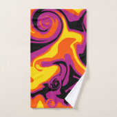 Spill - Oranje, zwart, roze en geel Bad Handdoek (Handdoek)