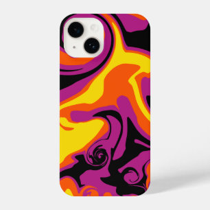 Spill - Oranje, zwart, roze en geel iPhone 14 Hoesje